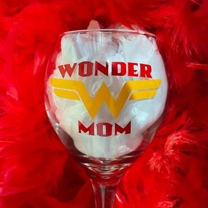 Wonder Mom Wine Glass Wonder Woman Mom Gift Idea Custom Made Gifts